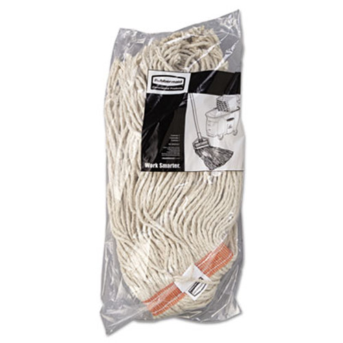 Rubbermaid Commercial Premium Cut-End Cotton Wet Mop Head  16oz  White  1  Orange Band  12 Carton (RCP F116-12)