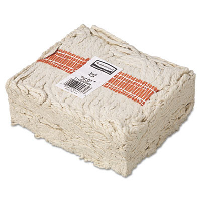 Rubbermaid Commercial Premium Cut-End Cotton Wet Mop Head  24oz  White  1  Orange Band  12 Carton (RCP F118-12)