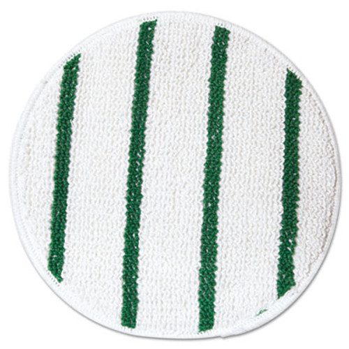 Rubbermaid Commercial Low Profile Scrub-Strip Carpet Bonnet  17  Diameter  White Green (RCP P267)