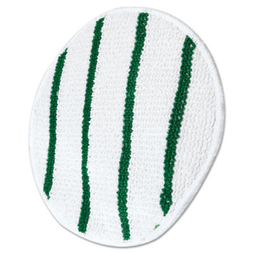 Rubbermaid Commercial Low Profile Scrub-Strip Carpet Bonnet  17  Diameter  White Green (RCP P267)