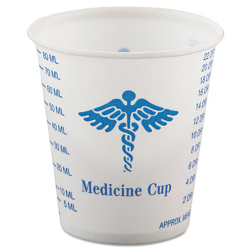 Dart Paper Medical   Dental Graduated Cups  3oz  White Blue  100 Bag  50 Bags Carton (SCC R3)
