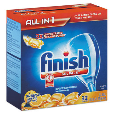 FINISH Dish Detergent Gelpacs  Orange Scent  32 Box (REC 81053)