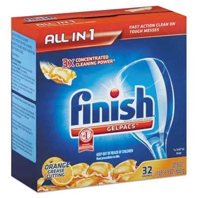 FINISH Dish Detergent Gelpacs  Orange Scent  32 Box (REC 81053)