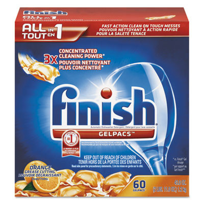 FINISH Dish Detergent Gelpacs  Orange Scent  54 Box (REC 81181)