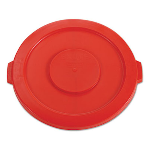 Rubbermaid Commercial Round Flat Top Lid  for 32 gal Round BRUTE Containers  22 25  diameter  Red (RCP 2631 RED)