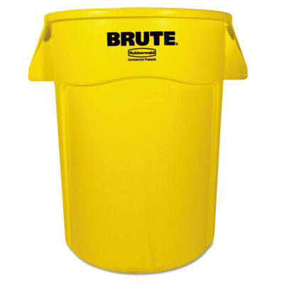 Rubbermaid Commercial Brute Vented Trash Receptacle  Round  44 gal  Yellow (RCP 2643-60 YEL)