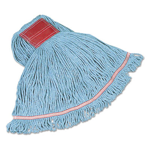 Rubbermaid Commercial Swinger Loop Wet Mop Heads  Cotton Synthetic  Blue  Large (RCP C153 BLU)
