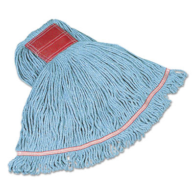 Rubbermaid Commercial Swinger Loop Wet Mop Heads  Cotton Synthetic  Blue  Large (RCP C153 BLU)