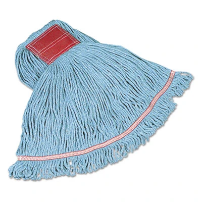 Rubbermaid Commercial Swinger Loop Wet Mop Heads  Cotton Synthetic  Blue  Large (RCP C153 BLU)