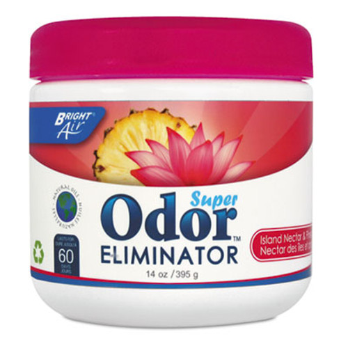 BRIGHT Air Super Odor Eliminator  Island Nectar and Pineapple  Pink  14 oz (BRI 900114)