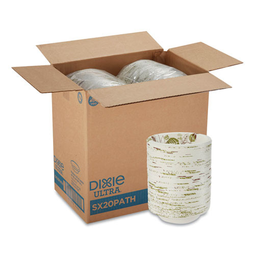 Dixie Ultra Pathways Heavyweight Paper Bowls  20oz  Green Burgundy  500 Carton (DIX SX20PATH)