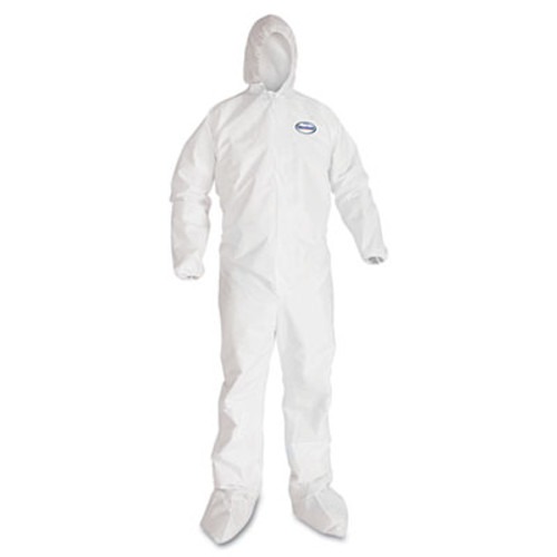 KleenGuard A40 Elastic-Cuff  Ankle  Hood and Boot Coveralls  X-Large  White  25 Carton (KCC 44334)