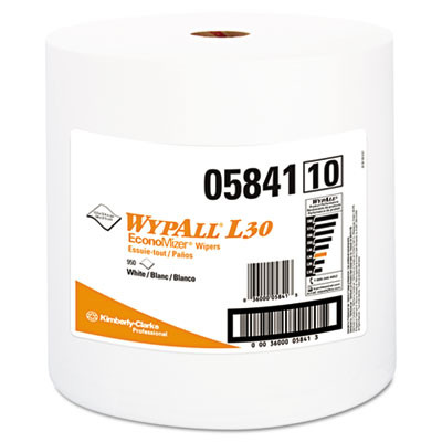 WypAll L30 Towels  12 2 5 x 13 3 10  White  950 per Roll (KCC 05841)