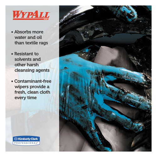 WypAll X80 Cloths with HYDROKNIT  Jumbo Roll  12 1 2w x 13 4 White  475 Roll (KCC 41025)