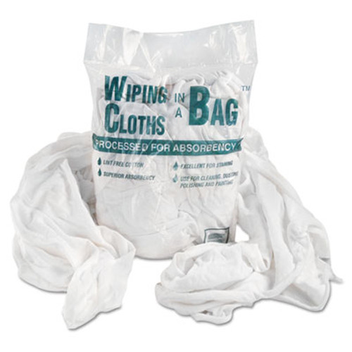 5 lb Box New White Knit Rags