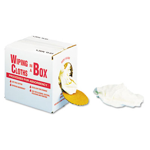General Supply Multipurpose Reusable Wiping Cloths  Cotton  White  5lb Box (UNS N205CW05)