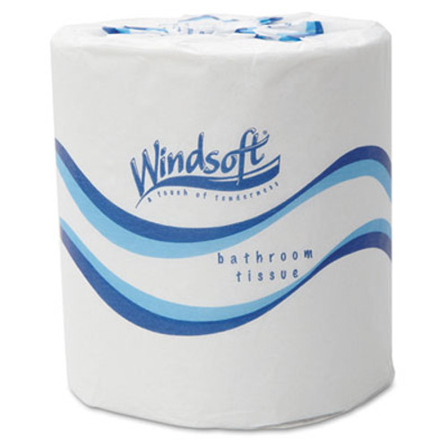 Windsoft Bath Tissue  Septic Safe  2-Ply  White  4 5 x 3  500 Sheets Roll  48 Rolls Carton (WIN 2405)