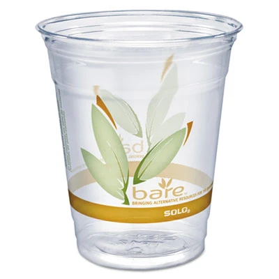 Dart Bare Eco-Forward RPET Cold Cups  12-14 oz  Clear  50 Pack  1000 Carton (DCC RTP12BARE)