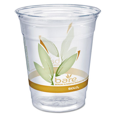 Dart Bare Eco-Forward RPET Cold Cups  12-14 oz  Clear  50 Pack  1000 Carton (DCC RTP12BARE)