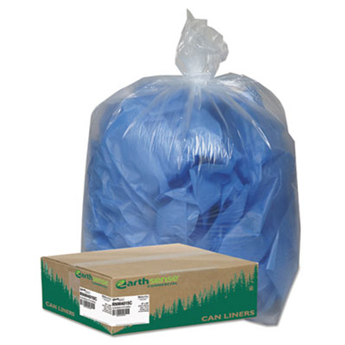 Earthsense Commercial Linear Low Density Clear Recycled Can Liners  33 gal  1 25 mil  33  x 39   Clear  100 Carton (WEB RNW4015C)