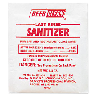 Diversey Beer Clean Last Rinse Glass Sanitizer  Powder   25oz Packet  100 Carton (DVO 90223)