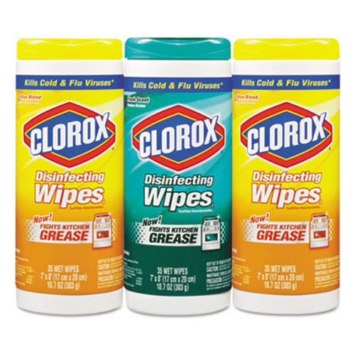 Clorox Disinfecting Wipes  7 x 8  Fresh Scent Citrus Blend  35 Canister  3 Pack (CLO30112)