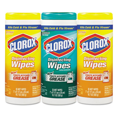 Clorox Disinfecting Wipes  7 x 8  Fresh Scent Citrus Blend  35 Canister  3 Pack (CLO30112)