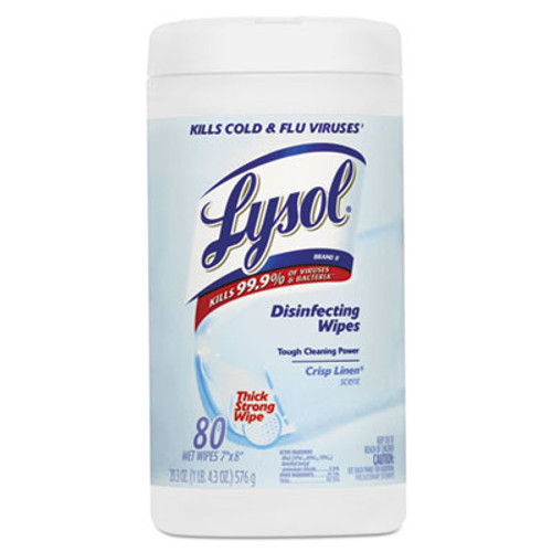 LYSOL Brand Disinfecting Wipes  7 x 8  Crisp Linen  80 Wipes Canister (REC 89346) LYSOL Brand Disinfecting Wipes  7 x 8  Crisp Linen  80 Wipes Canister (REC 89346)