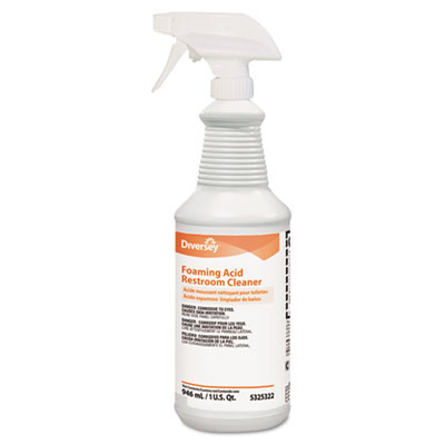 Diversey Foaming Acid Restroom Cleaner  Fresh Scent  32 oz Spray Bottle  12 Carton (DVO 5325322)