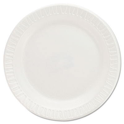 Dart Quiet Classic Laminated Foam Dinnerware Plates  6 Inches  White  Round  125 Pack (DCC 6PWQR)
