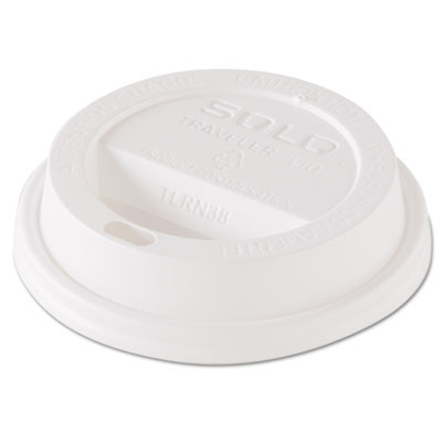 Dart Traveler Dome Hot Cup Lid  Fits 8oz Cups  White  100 Pack  10 Packs Carton (SCC TL38R2)