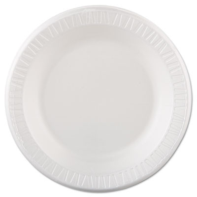 Dart Quiet Classic Laminated Foam Dinnerware  Plate  10 1 4   White  125 Pk  4 Pks Cs (DCC 10PWQR)