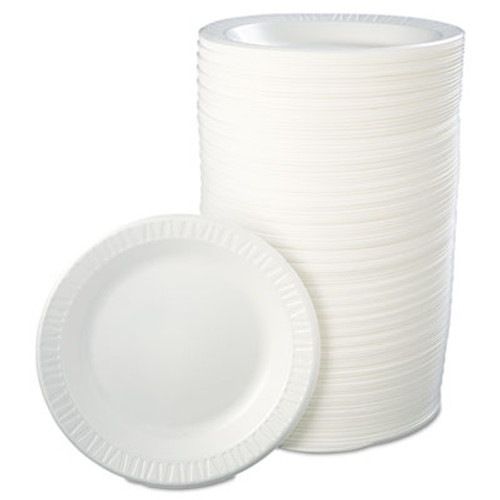 Dart Quiet Classic Laminated Foam Dinnerware  Plate  10 1 4   White  125 Pk  4 Pks Cs (DCC 10PWQR)
