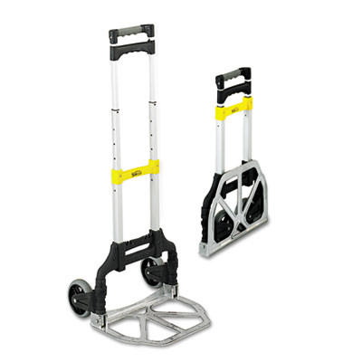 Safco Stow and Go Cart  110 lb Capacity  15 25 x 16 x 39  Aluminum (SFC 4049)