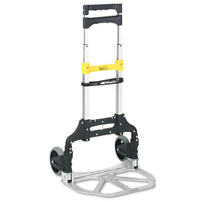 Safco Stow and Go Cart  110 lb Capacity  15 25 x 16 x 39  Aluminum (SFC 4049)