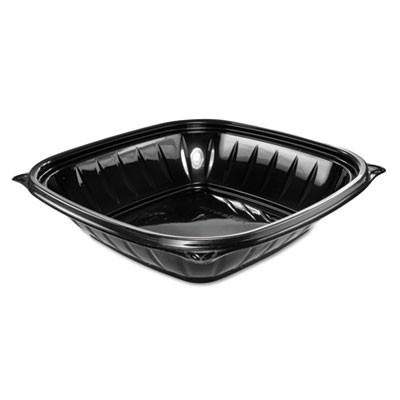 Dart PresentaBowls Pro Black Square Bowls  32 oz  Plastic  63 Bag  4 Bags Carton (DCC B32SB)