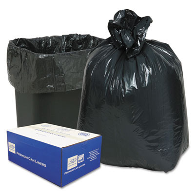 Classic Linear Low-Density Can Liners  10 gal  0 6 mil  24  x 23   Black  500 Carton (WEB 242315B)