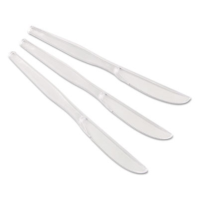 Dixie Heavyweight Polystyrene Cutlery  Knives  Clear  1 000 Carton (DIX KH017)