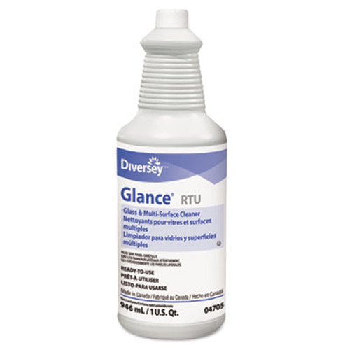 Diversey Glance Glass and Multi-Surface Cleaner  Original  32 oz Spray Bottle  12 Carton (DVO 04705)