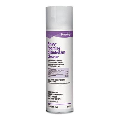 Diversey Envy Foaming Disinfectant Cleaner  Lavender Scent  19 oz Aerosol Can  12 Carton (DVO 04531)