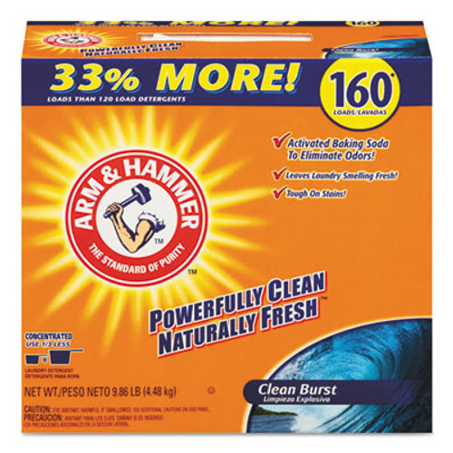 Arm & Hammer Powder Laundry Detergent  Clean Burst  9 86 lb  Box  3 Carton (CDC 33200-06521)
