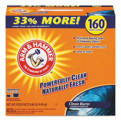 Arm & Hammer Powder Laundry Detergent  Clean Burst  9 86 lb  Box  3 Carton (CDC 33200-06521)