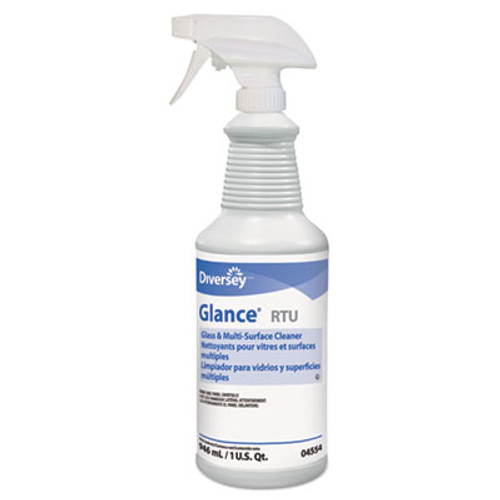 Diversey Glance Glass   Multi-Surface Cleaner  Liquid  32 oz Spray Bottle  12 Carton (DVO 04554)