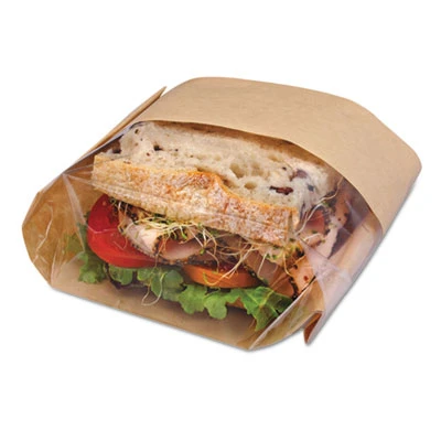 Bagcraft Dubl View Sandwich Bags  2 35 mil  9 5  x 2 75   Natural Brown  500 Carton (BGC 300094)