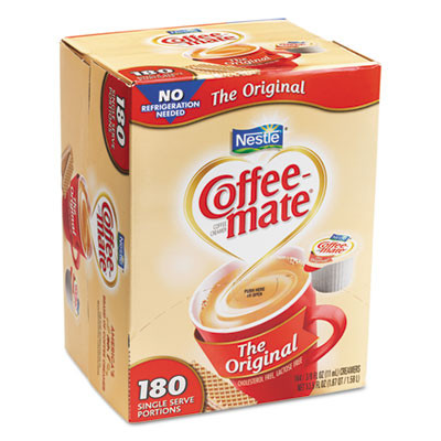 Coffee mate Liquid Coffee Creamer  Original  0 38 oz Mini Cups  180 Carton (NES 753032)