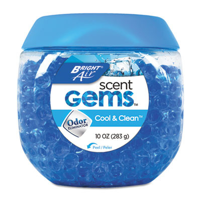 BRIGHT Air Scent Gems Odor Eliminator  Cool and Clean  Blue  10 oz Gel (BRI 900228CT)