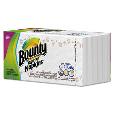 Bounty Quilted Napkins  1-Ply  12 1 10 x 12  Assorted - Print or White  200 Pack (PGC 34885CT)