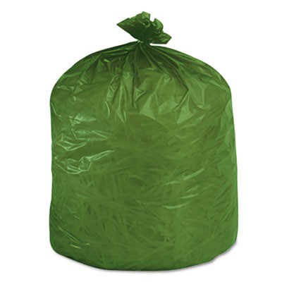 Stout by Envision Controlled Life-Cycle Plastic Trash Bags  33 gal  1 1 mil  33  x 40   Green  40 Box (STOG3340E11)