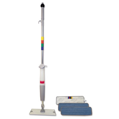 Boardwalk Bucketless Microfiber Mop System  5 x 18 Head  59  Handle  Blue Gray (BWK BWMS-16-MFM)