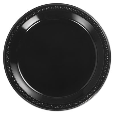 Chinet Heavyweight Plastic Plates  10 1 4 Inches  Black  Round (HUH 81410)